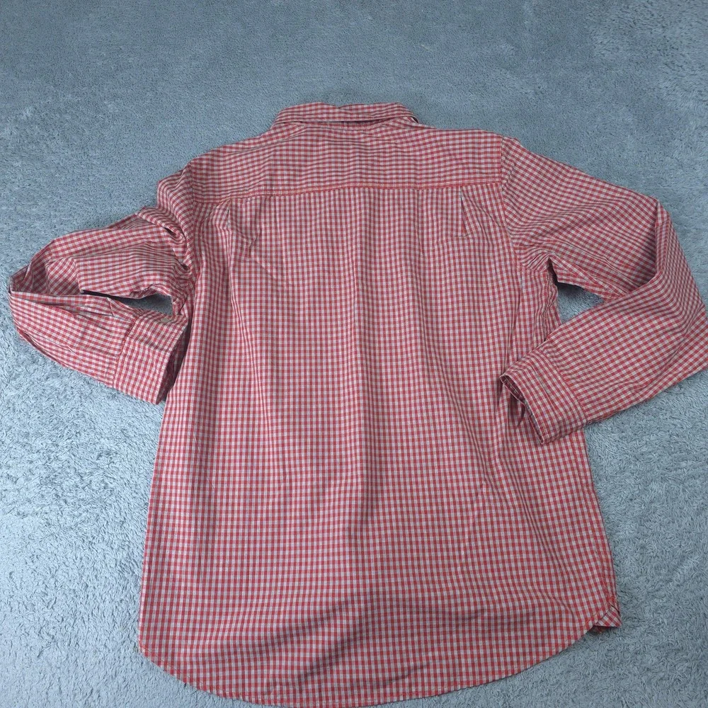 The North Face Shirt Mens Medium Red Check Long Sleeve Button Up Cotton Casual